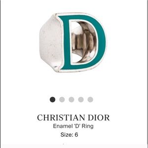 Authentic DIOR Enamel D Ring
